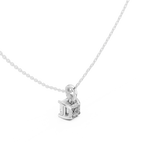 1.50 CT Asscher Cut Diamond Pavé Bail Pendant Necklace