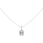 1.50 CT Asscher Cut Diamond Pavé Bail Pendant Necklace