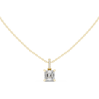 1.50 CT Asscher Cut Diamond Pavé Bail Pendant Necklace