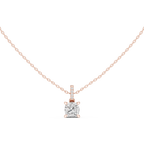 1.50 CT Cushion Cut Diamond Pavé Bail Pendant Necklace