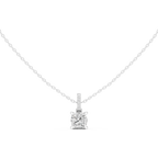 1.50 CT Cushion Cut Diamond Pavé Bail Pendant Necklace