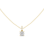 1.50 CT Cushion Cut Diamond Pavé Bail Pendant Necklace