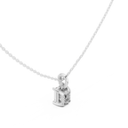1.50 CT Emerald Cut Diamond Pavé Bail Pendant Necklace in 14K & 18K Gold