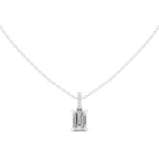 1.50 CT Emerald Cut Diamond Pavé Bail Pendant Necklace in 14K & 18K Gold