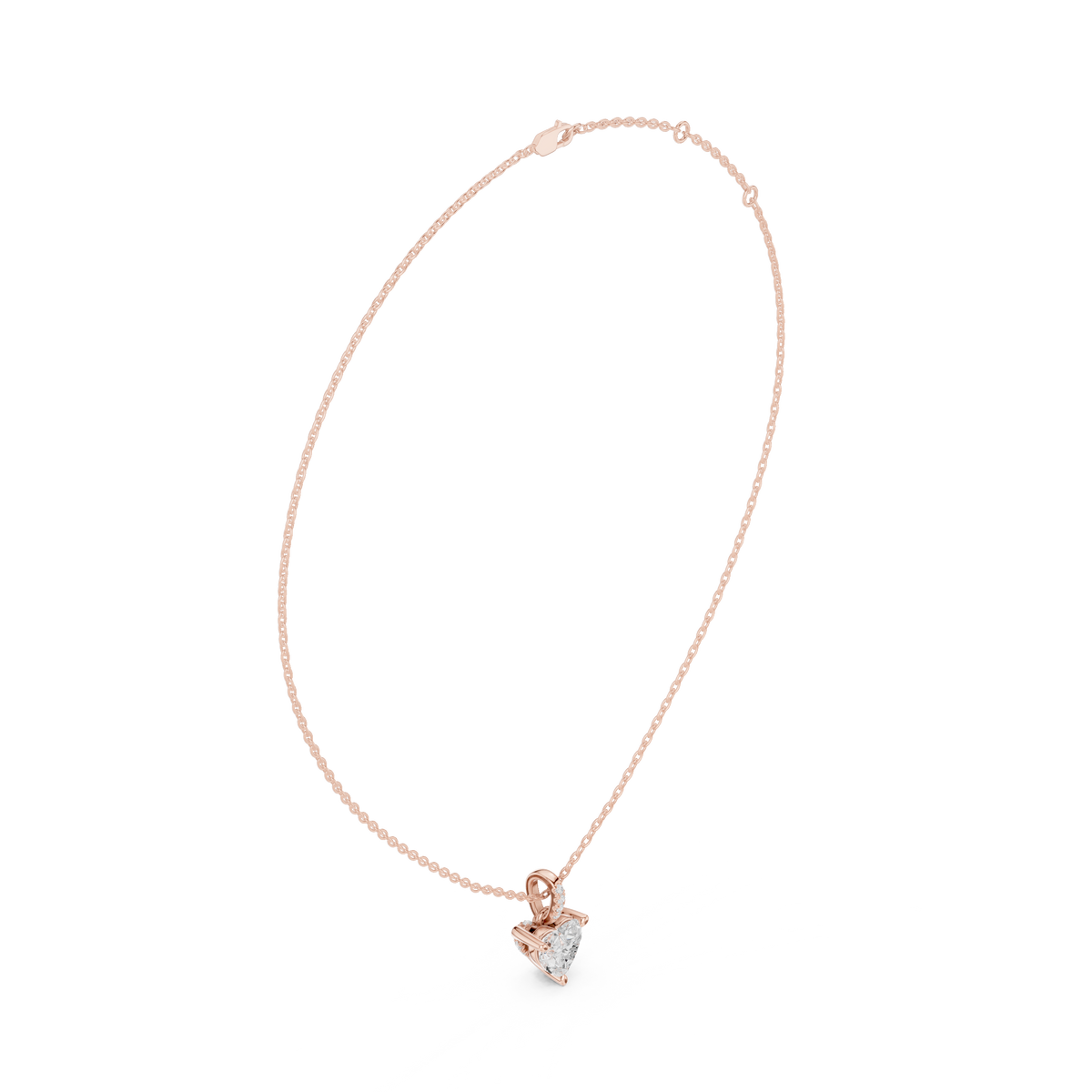 Heart Cut Diamond Pavé Bail Pendant Necklace – view 6 of 12, lab grown diamond necklace | Jewelix Atelier
