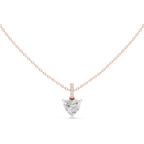 1.50 CT Heart Cut Diamond Pavé Bail Pendant Necklace in 14K & 18K Gold