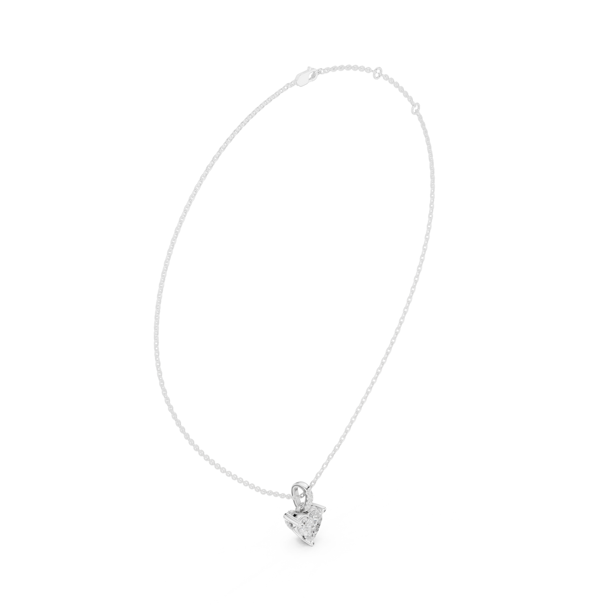 Heart Cut Diamond Pavé Bail Pendant Necklace – view 2 of 12, lab grown diamond necklace | Jewelix Atelier