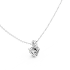 1.50 CT Heart Cut Diamond Pavé Bail Pendant Necklace in 14K & 18K Gold