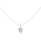 1.50 CT Heart Cut Diamond Pavé Bail Pendant Necklace in 14K & 18K Gold
