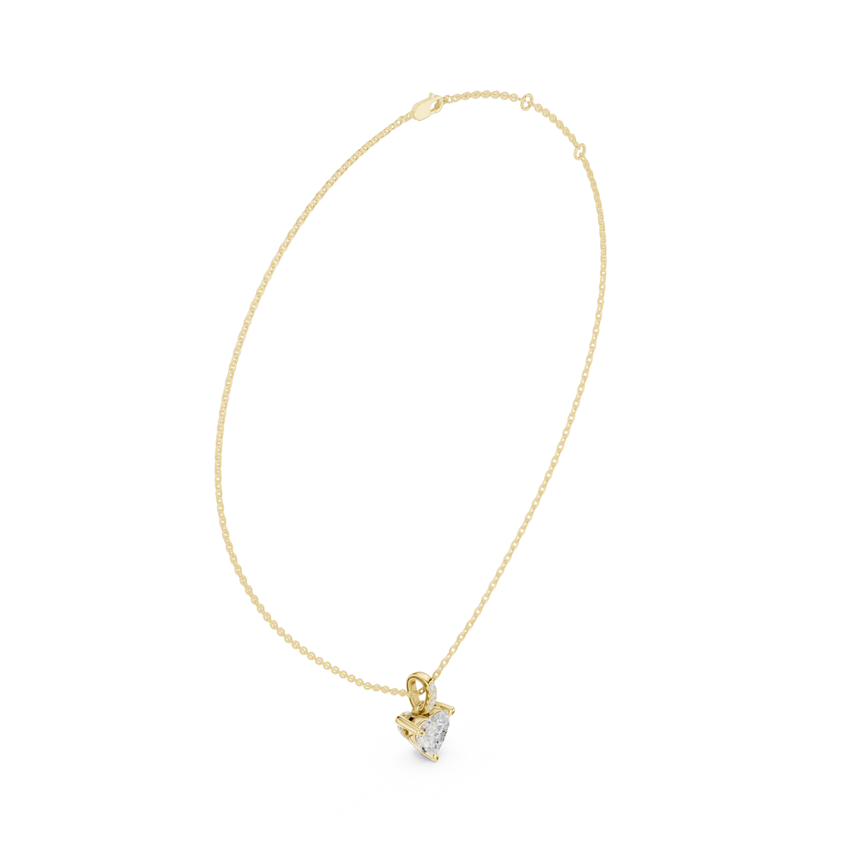 Heart Cut Diamond Pavé Bail Pendant Necklace – view 10 of 12, lab grown diamond necklace | Jewelix Atelier