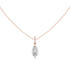 1.50 CT Marquise Cut Diamond Pavé Bail Pendant Necklace in Gold
