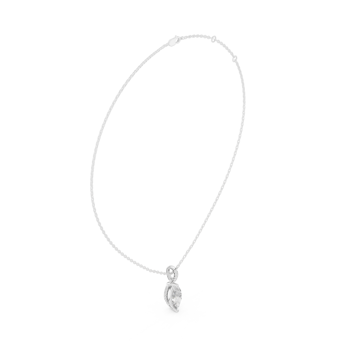 Marquise Cut Diamond Pavé Bail Pendant – view 2 of 12, lab grown diamond pendant | Jewelix Atelier