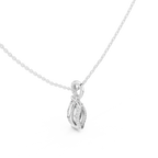 1.50 CT Marquise Cut Diamond Pavé Bail Pendant Necklace in Gold
