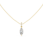 1.50 CT Marquise Cut Diamond Pavé Bail Pendant Necklace in Gold