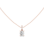 1.50 CT Oval Cut Diamond Pavé Bail Pendant Necklace in 14K & 18K Gold