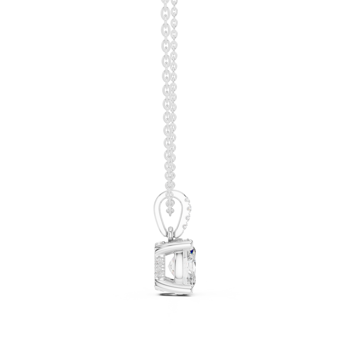 Oval Cut Diamond Pavé Bail Pendant – view 4 of 12, lab grown diamond pendant | Jewelix Atelier