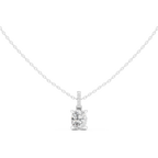 1.50 CT Oval Cut Diamond Pavé Bail Pendant Necklace in 14K & 18K Gold