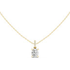 1.50 CT Oval Cut Diamond Pavé Bail Pendant Necklace in 14K & 18K Gold