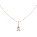 1.50 CT Pear Cut Diamond Pavé Bail Pendant Necklace in 14K & 18K Gold