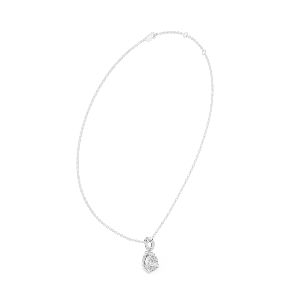 1.50 CT Pear Cut Diamond Pavé Bail Pendant Necklace in 14K & 18K Gold