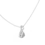 1.50 CT Pear Cut Diamond Pavé Bail Pendant Necklace in 14K & 18K Gold