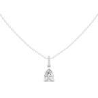 1.50 CT Pear Cut Diamond Pavé Bail Pendant Necklace in 14K & 18K Gold