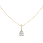 1.50 CT Pear Cut Diamond Pavé Bail Pendant Necklace in 14K & 18K Gold