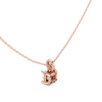 1.50 CT Princess Cut Diamond Pavé Bail Pendant Necklace in 14K & 18K Gold