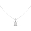 1.50 CT Princess Cut Diamond Pavé Bail Pendant Necklace in 14K & 18K Gold