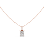1.50 CT Radiant Cut Diamond Pavé Bail Pendant Necklace in 14K & 18K Gold