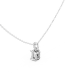 1.50 CT Radiant Cut Diamond Pavé Bail Pendant Necklace in 14K & 18K Gold