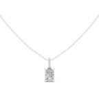 1.50 CT Radiant Cut Diamond Pavé Bail Pendant Necklace in 14K & 18K Gold