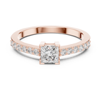 0.58 CT Princess Cut Diamond Pavé Engagement Ring