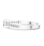 0.58 CT Princess Cut Diamond Pavé Engagement Ring