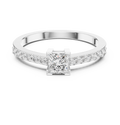 0.58 CT Princess Cut Diamond Pavé Engagement Ring
