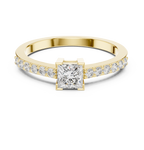 0.58 CT Princess Cut Diamond Pavé Engagement Ring