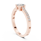 0.58 CT Princess Cut Diamond Pavé Engagement Ring
