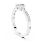 0.58 CT Princess Cut Diamond Pavé Engagement Ring
