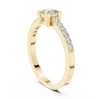 0.58 CT Princess Cut Diamond Pavé Engagement Ring