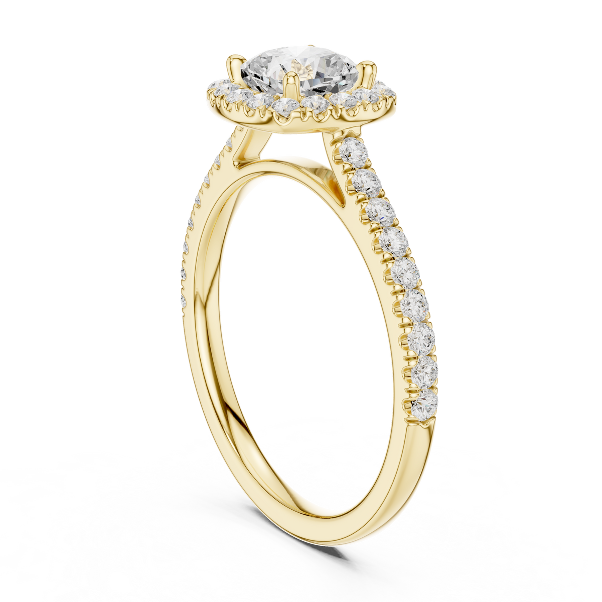 1.39 CTW Cushion Cut Halo Diamond Engagement Ring with Pavé Band – view 10 of 12, lab grown diamond band | Jewelix Atelier