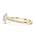 Cushion Cut Halo Diamond Engagement Ring with Pavé Band