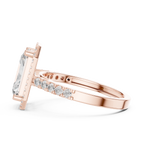 2.59 CT Radiant Cut Diamond Halo Engagement Ring with Pavé Band