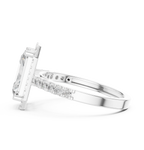 2.59 CT Radiant Cut Diamond Halo Engagement Ring with Pavé Band