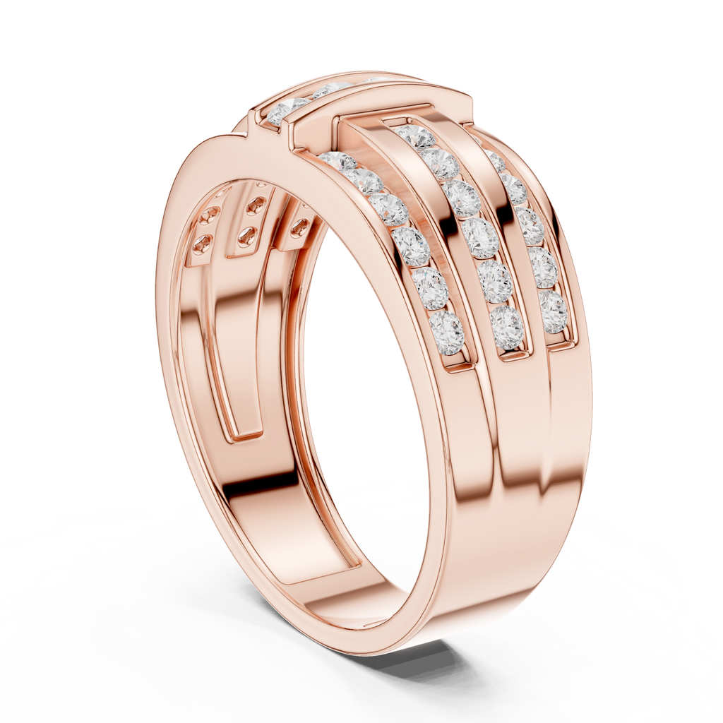 0.75 CT Multi-Row Diamond Men's Wedding Band