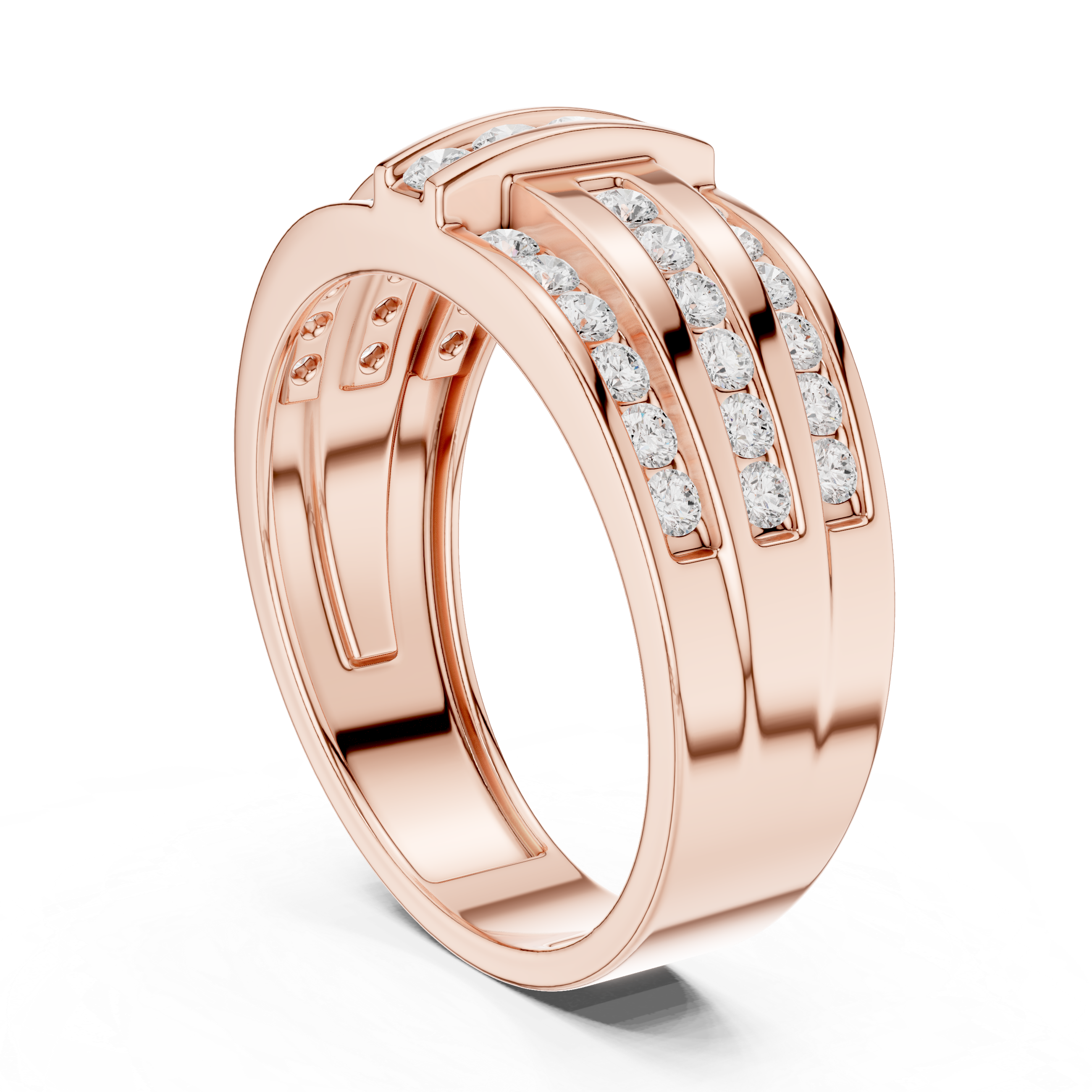 0.75 CT Multi-Row Diamond Men's Wedding Band