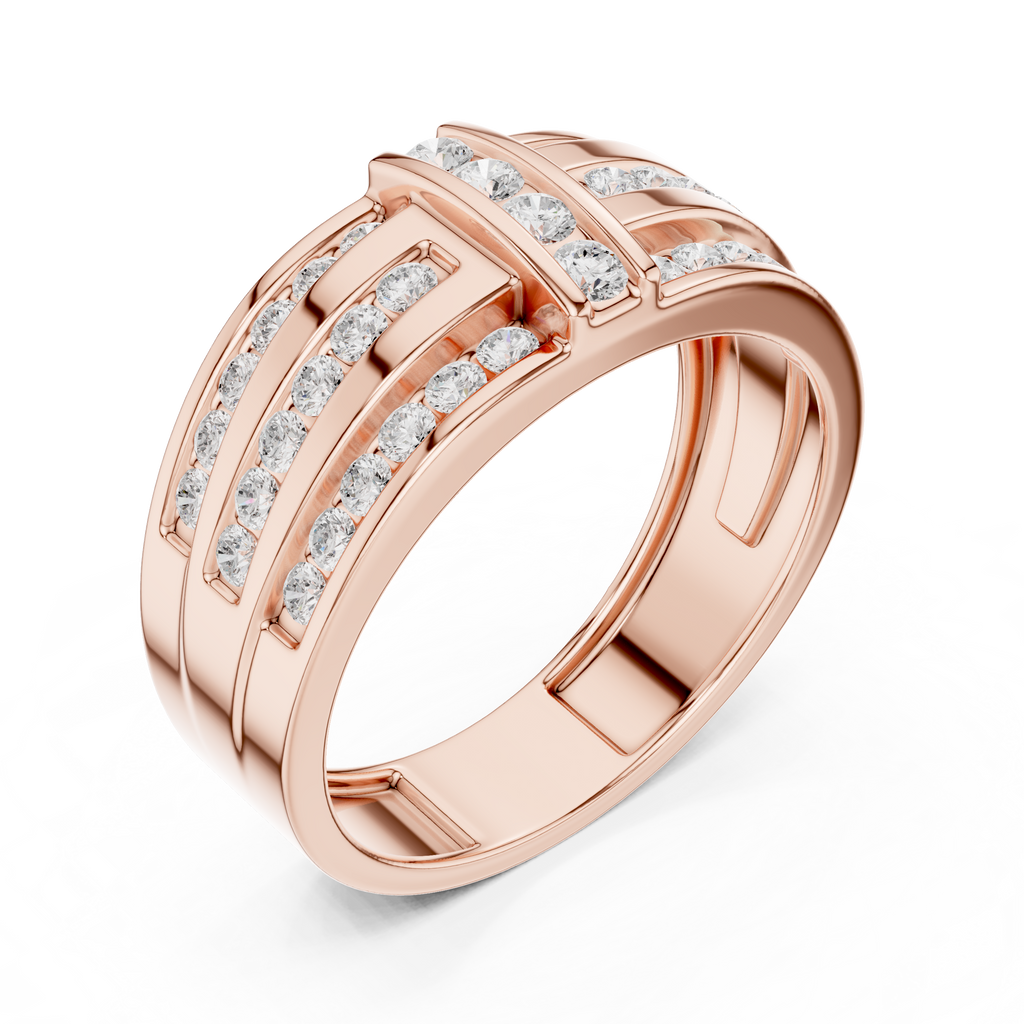 0.75 CT Multi-Row Diamond Men's Wedding Band