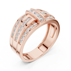 0.75 CT Multi-Row Diamond Men's Wedding Band