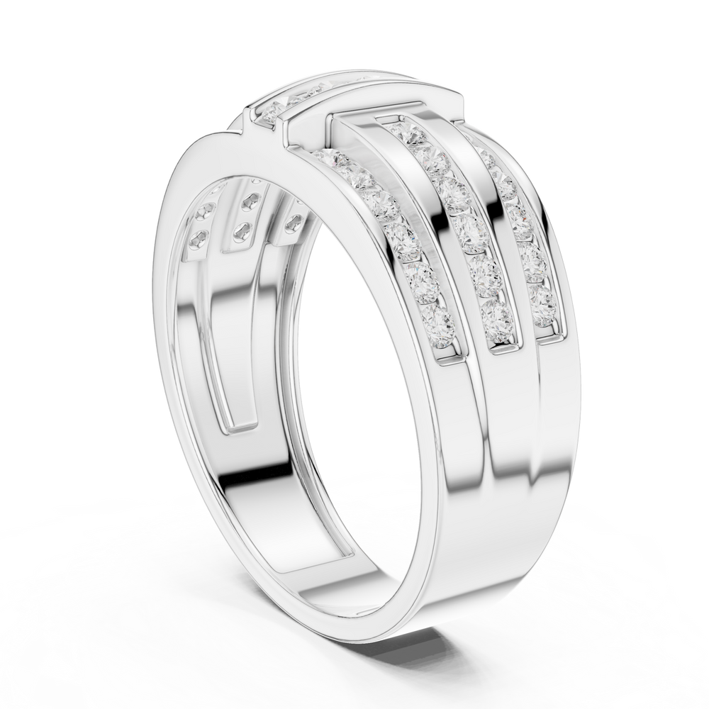 0.75 CT Multi-Row Diamond Men's Wedding Band
