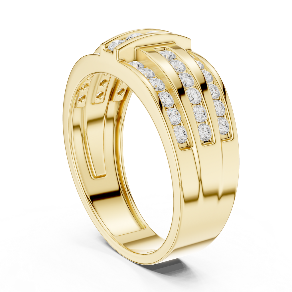 0.75 CT Multi-Row Diamond Men's Wedding Band