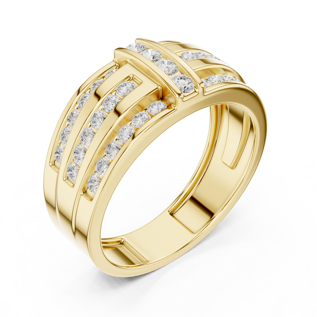0.75 CT Multi-Row Diamond Men's Wedding Band
